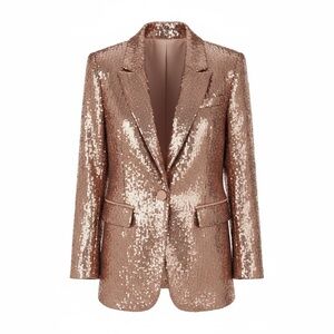 Rachel Zoe Shimmering Sequin Blazer - rose gold
